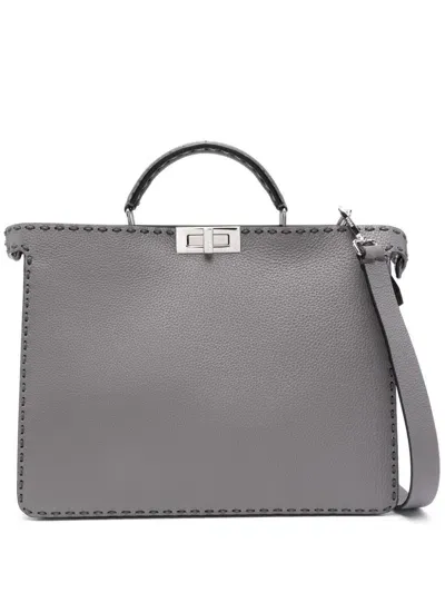 Fendi Medium Peekaboo Iseeu Tote Bag In Grey