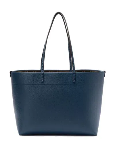 Fendi Medium Roll With Macro Topstitching Bags In Blue