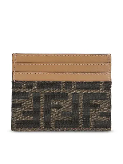 Fendi Monogrammed Cardholder In Brown