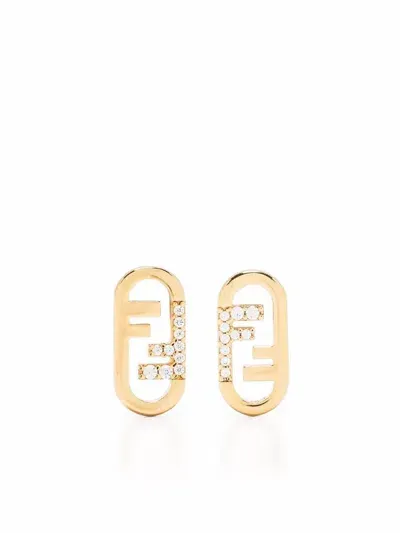 Fendi O'lock Earrings In Gold