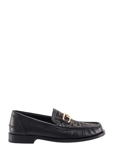 Fendi Olock Loafer In Tobacco+black