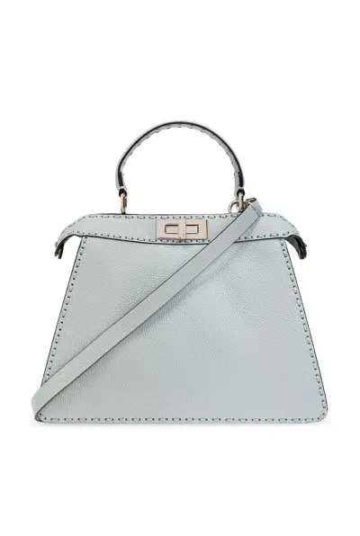 Fendi Peekaboo Medium Top Handle Bag In Blue