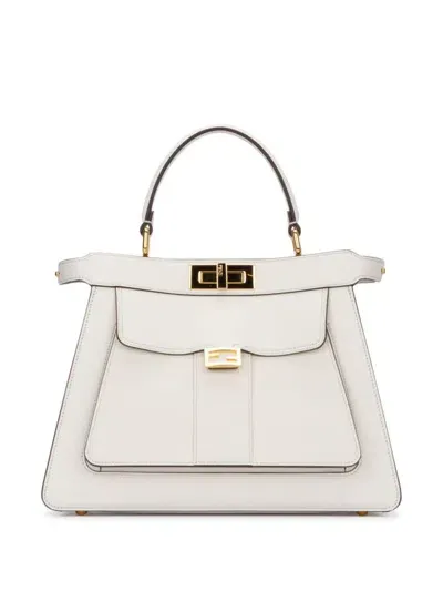 Fendi Peekaboo Tote Bag In White