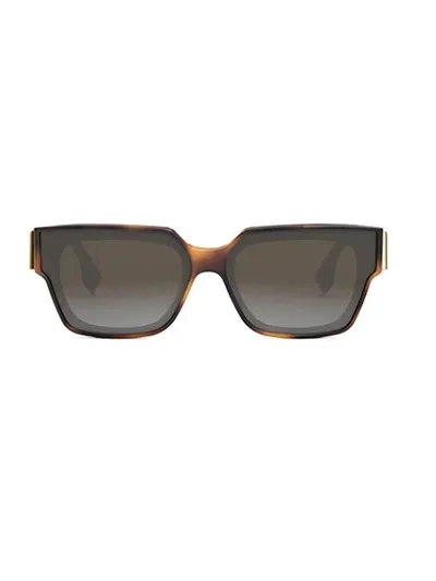 Fendi The  First 63mm Rectangular Sunglasses In 53b - Black