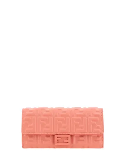 Fendi Shoulder Baguette Wallet In Rosa