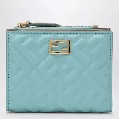 Fendi Small Wallet Slim Baguette In Light Blue Nappa Leather Women In Multicolor