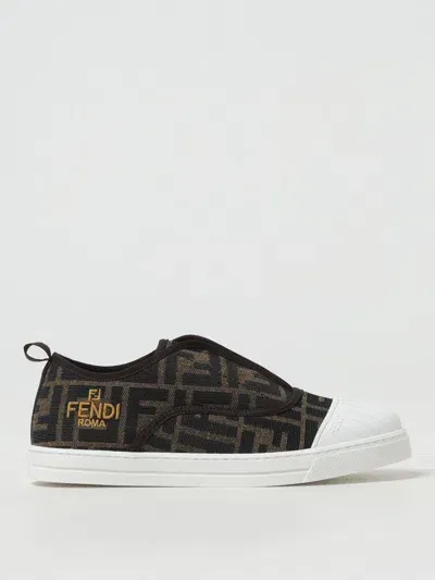 Fendi Sneakers  Kids Color Tobacco In Multi