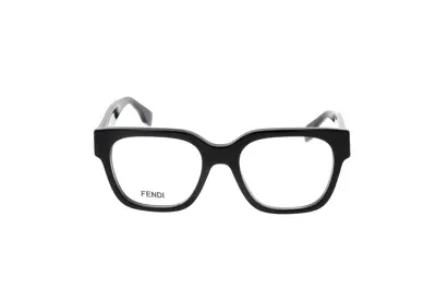 Fendi Square Frame Glasses In Black