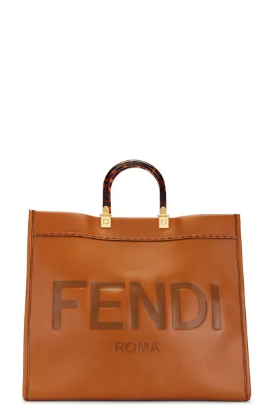 Fendi Sunshine Tote Bag In Tan