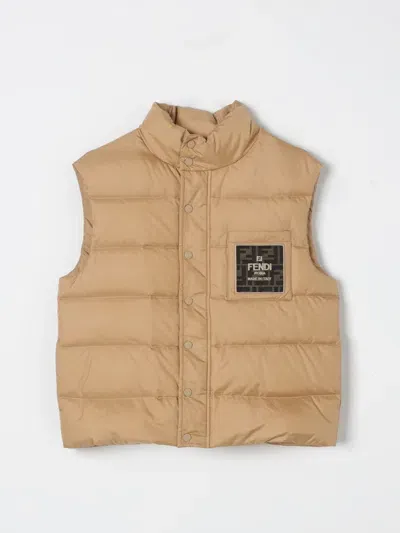 Fendi Waistcoat  Kids Color Beige In Brown