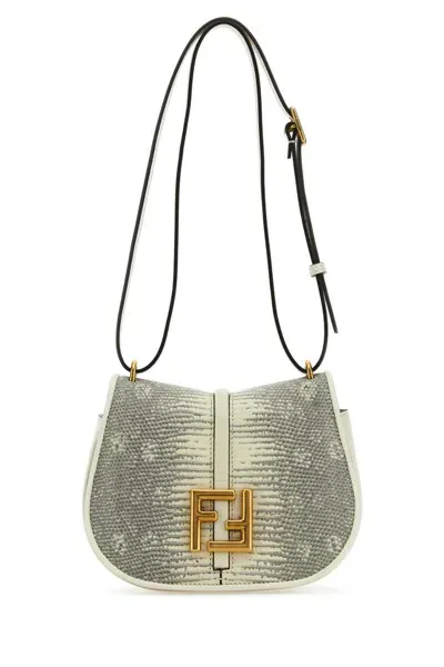 Fendi White Leather Mini C Mon Crossbody Bag