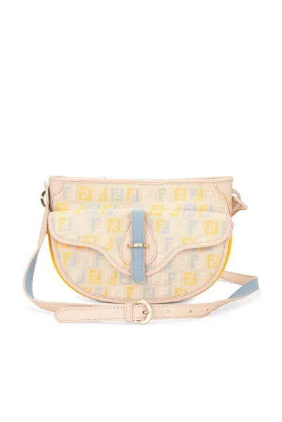 Fendi Zucca Shoulder Bag In Peach