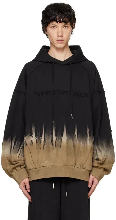 Feng Chen Wang Raw-cut Finish Hoodie In Black