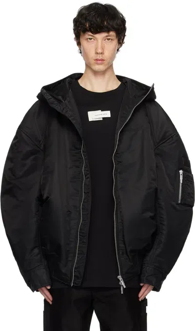 Feng Chen Wang Black Oversized Nylon Jacket