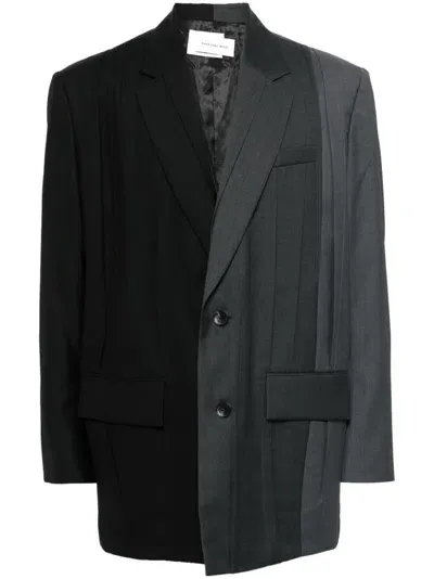 Feng Chen Wang Pleated Tailored Blazer In Black