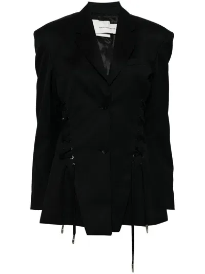 Feng Chen Wang Self-tie Detail Blazer In Black