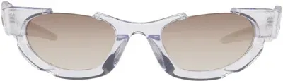 Feng Chen Wang Ssense Exclusive Blue Liquid Sports Sunglasses In Crystal