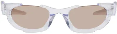 Feng Chen Wang Ssense Exclusive Blue Phoenix Sunglasses In Crystal