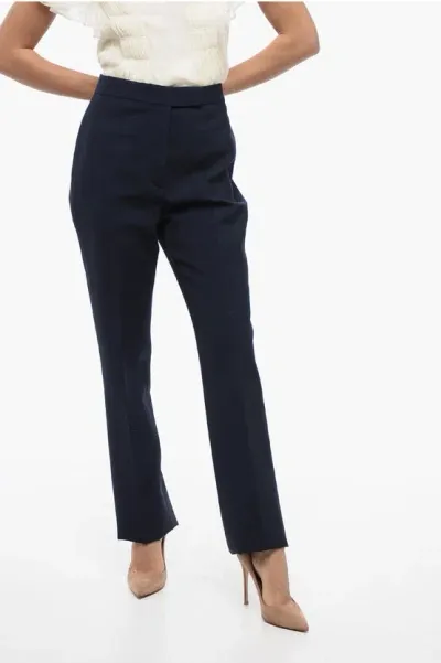 Ferragamo 4-pocketed Pure Virgin Wool Pants In Black