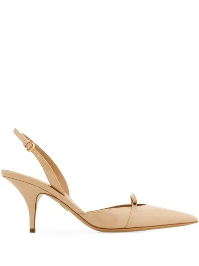 Ferragamo 70mm Leather Pumps In Nude