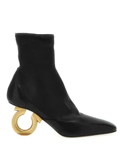 Ferragamo Flat Ankle Boots  Woman In Black