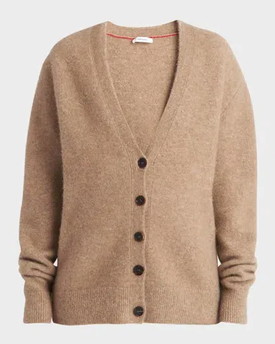 Ferragamo Alpaca And Cashmere Blend Knit Cardigan In Nude