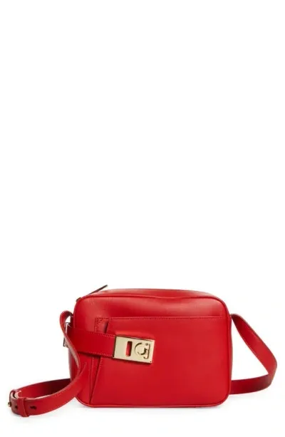 Ferragamo Archive Gancini Camera Crossbody Bag In Red