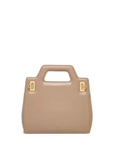 Ferragamo Beige Leather Mini Wanda Handbag