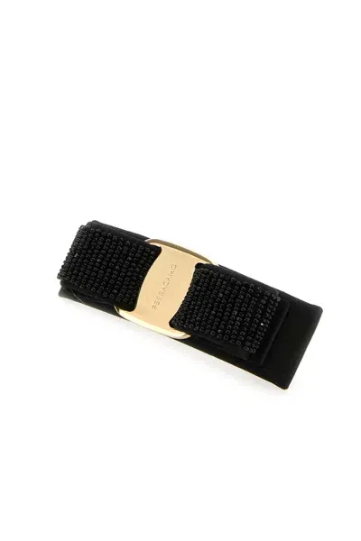 Ferragamo Black Fabric Hair Clip