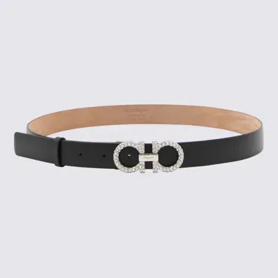 Ferragamo Black Leather Gancini Belt