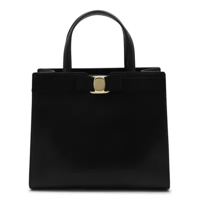 Ferragamo Salvatore  Black Leather Vara Tote Bag