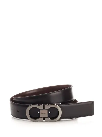 Ferragamo Black/brown Gancini Reversible Belt