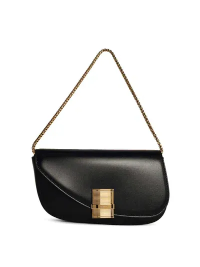 Ferragamo Fiamma Black Leather Crossbody Bag