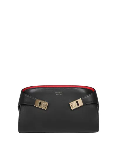 Ferragamo Hug Colorblock Leather Crossbody Bag In Black