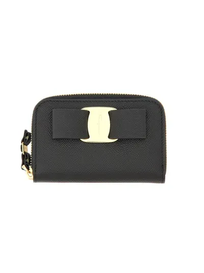 Ferragamo Card Holder "vara" In Black