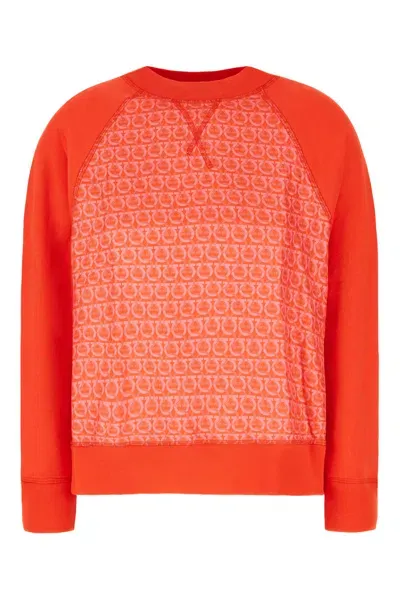 Ferragamo Coral Cotton Blend Sweatshirt In 001