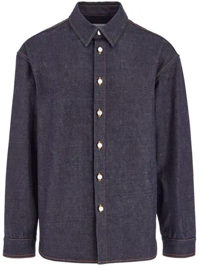 Ferragamo Cotton Shirt In Blue