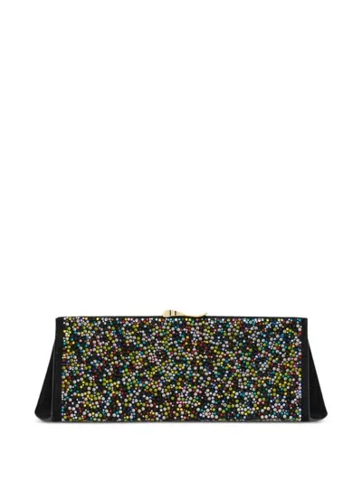 Ferragamo Crystal-embellished Clutch Bag In Multi