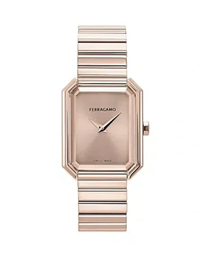 Ferragamo Crystal Watch, 27mm X 34mm In Pink