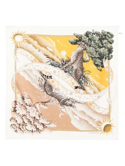 Ferragamo Day & Night-print Scarf In 中性色