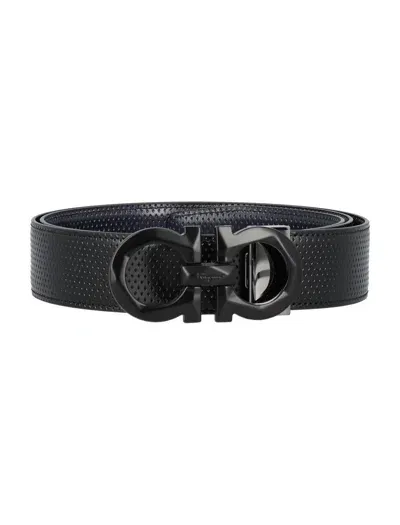 Ferragamo Double Adjustable Belt In Nero + Bluemarine