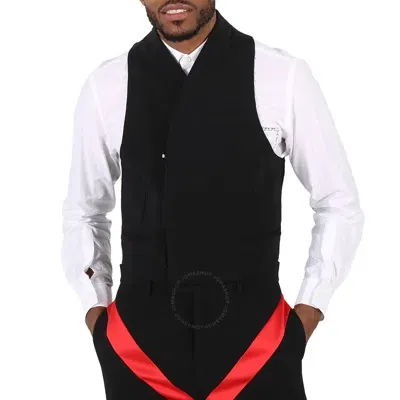 Ferragamo Double-breasted Vest With Martingale In Black