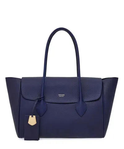 Ferragamo East-west Large Tote Bag In Blue