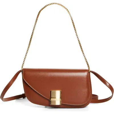 Ferragamo Extrasmall Fiamma Leather Crossbody Bag In New Cognac