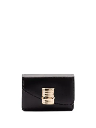 Ferragamo `fiamma` Card Holder In Black  