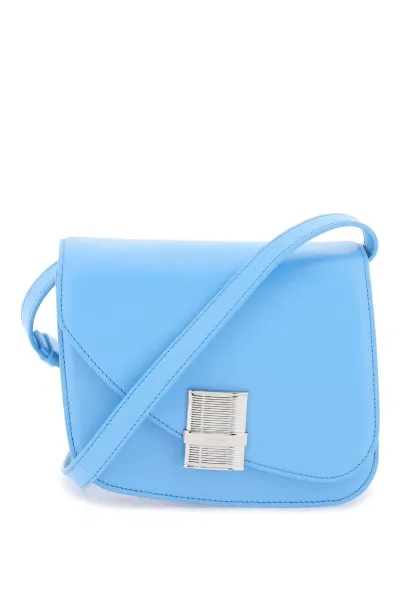 Ferragamo Fiamma Leather Crossbody Bag In Blue