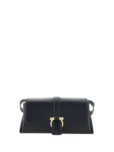 Ferragamo Flap Shoulder Bag In Black