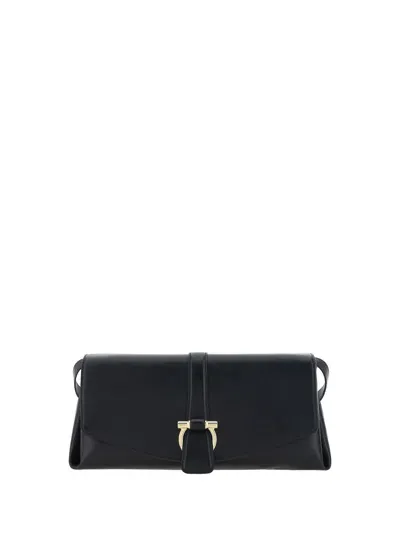 Ferragamo Flap Shoulder Bag In Black