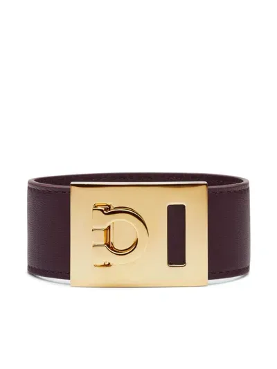 Ferragamo Gancini Bracelet In Brown