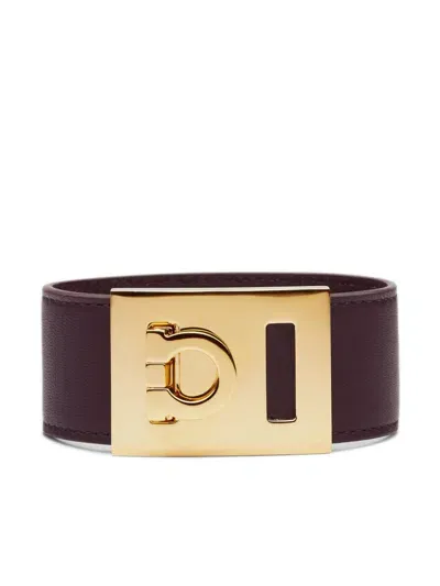 Ferragamo Gancini Bracelet In Brown